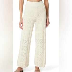 The Drop Diza Flare Leg Crochet Boho Beachy Vacation Preppy Pull On Pants S